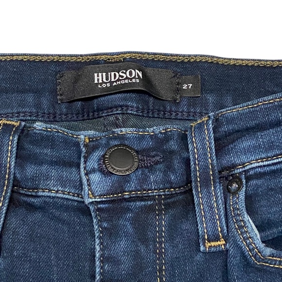 HUDSON Jeans Barbara Super Skinny Denim High Rise Dark Blue Wash Size 27 - Picture 4 of 11